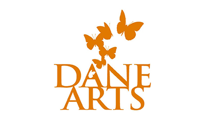 One color, stacked Dane Arts logo