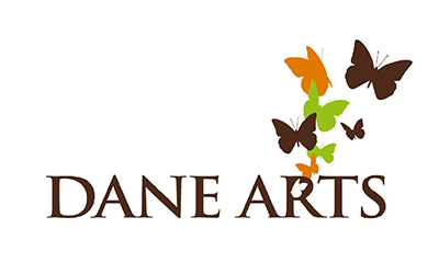 3 color, one line Dane Arts logo
